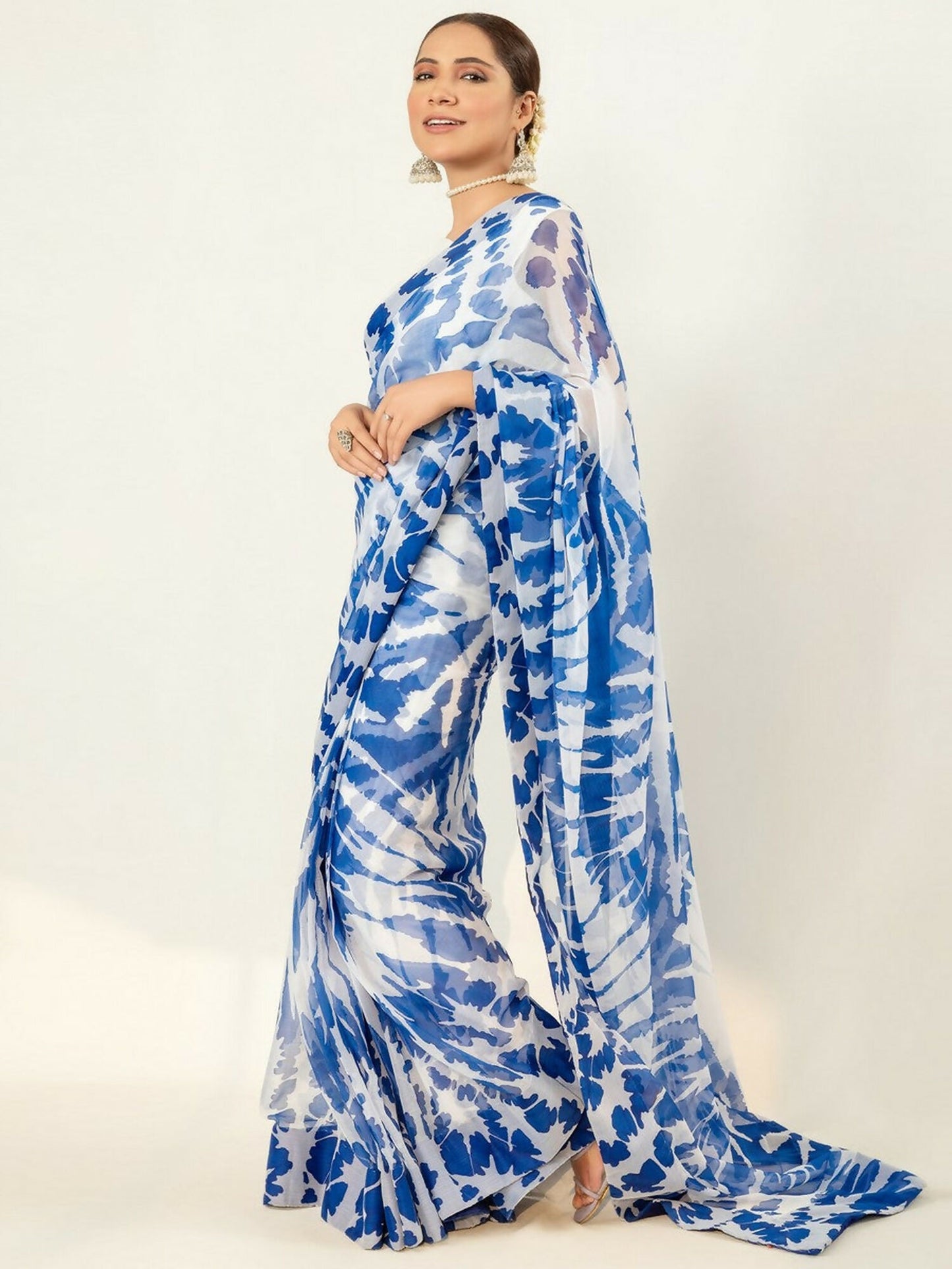 Imran Aftab Chiffon Printed Stitched Saree-IASC 08
