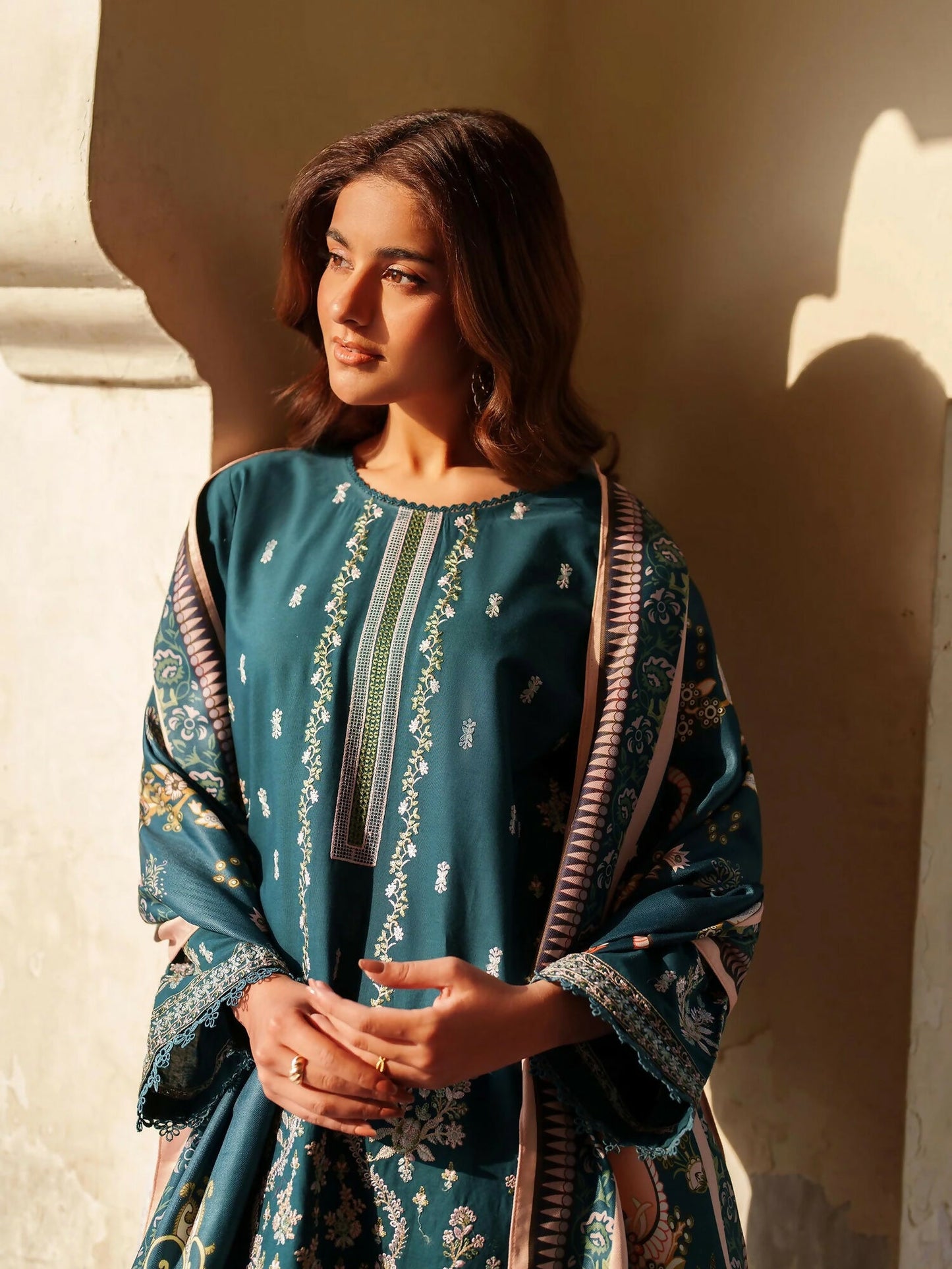 Panache Apparel Khaddar Embroidered Stitched Suit-Sard