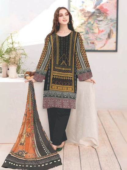 Cross Sketch Lawn Printed Unstitched 2-Piece Suit-Zarmin