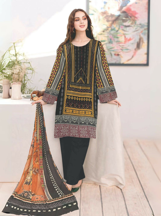 Cross Sketch Lawn Printed Unstitched 2-Piece Suit-Zarmin