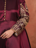 Stylish Collection Majeste Silk Embroidered Maxi-Zuri Maroon