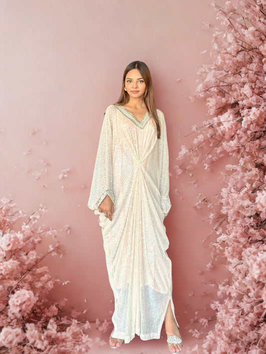 Zubia Motiwalla Net Multi Sequinned Kaftan-ZM320