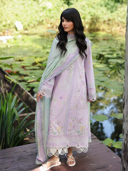 Qalamkar Qprints Lawn'26 Embroidered Unstitched 3-Piece Suit-AX-03-(B)-Fiona