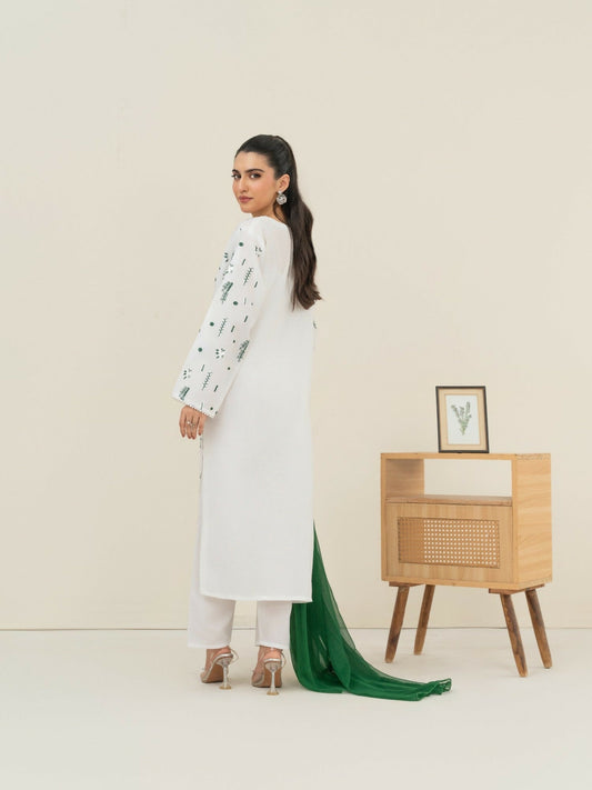 Stylish Collection Saya Pret Cotton Embroidered 3-Piece Suit-Daina