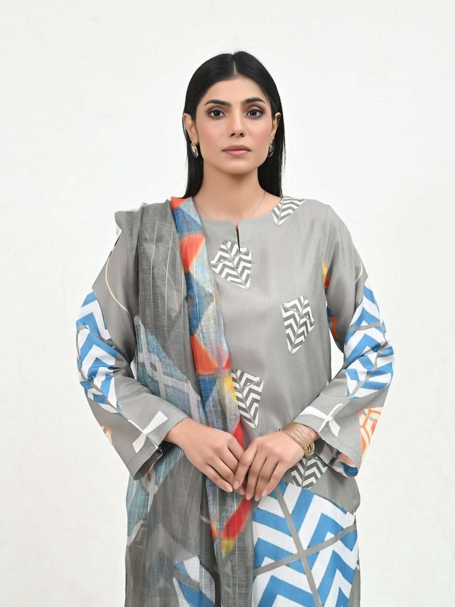 Imran Aftab Basant Mela Raw Silk Printed Stitched 3-Piece Suit-IARP 02