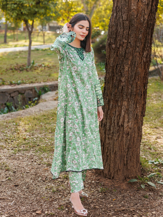 MAK Fashion Lawn Embroidered Stitched 2-Piece Suit-Jasmine