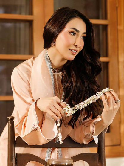 Panache Apparel Noore Eid Edit Sheesha Silk Embroidered Stitched Suit-Sabil