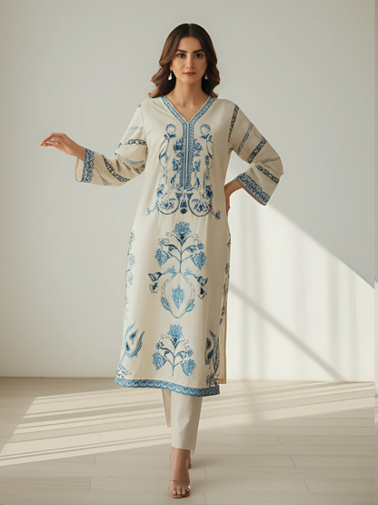 Tawakal Closet Dhanak Embroidered Stitched 2-Piece Suit-Kehksha