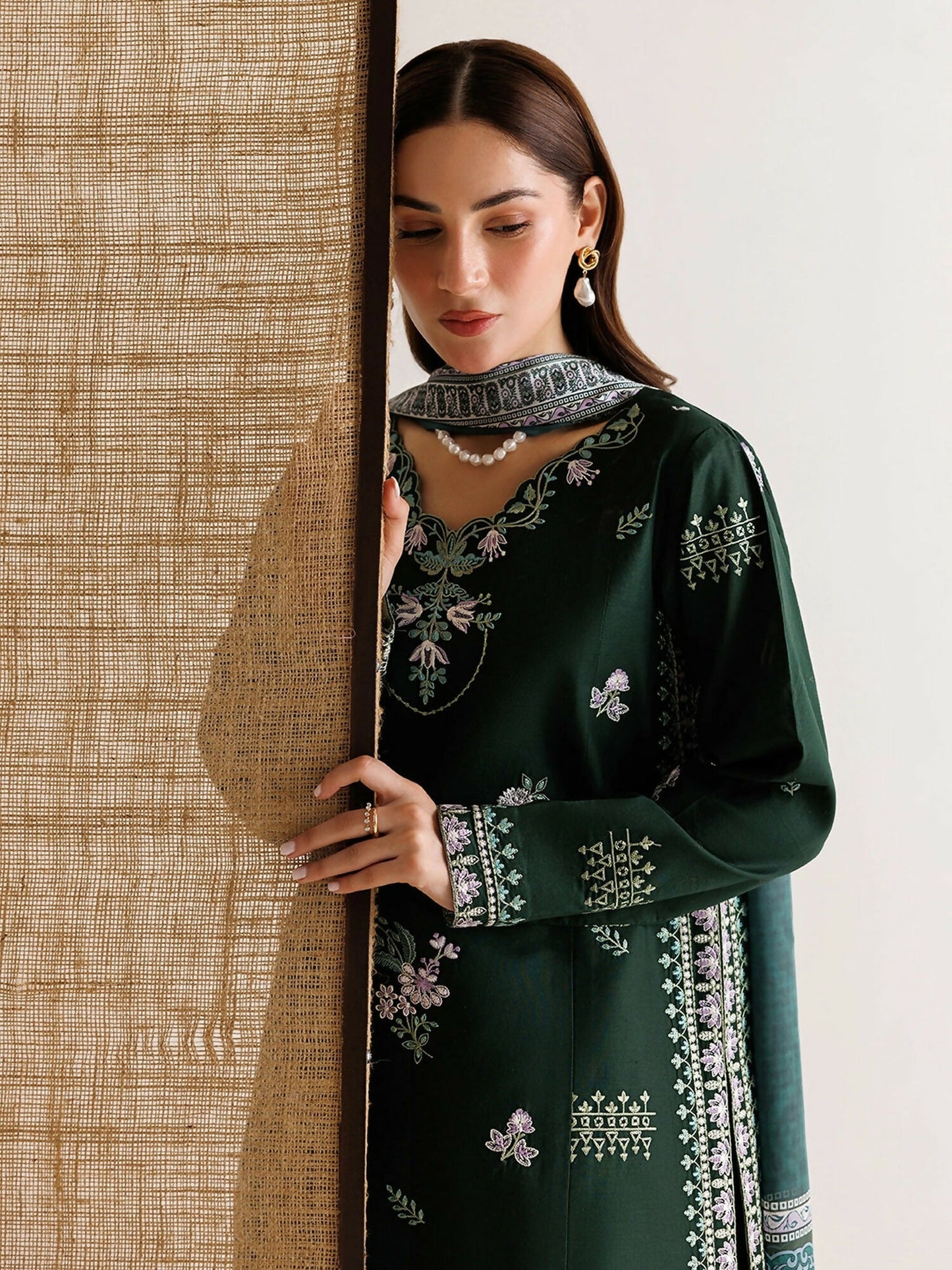 Panache Apparel Mistfall Vol II Cotton Embroidered Stitched Suit-Zivelle