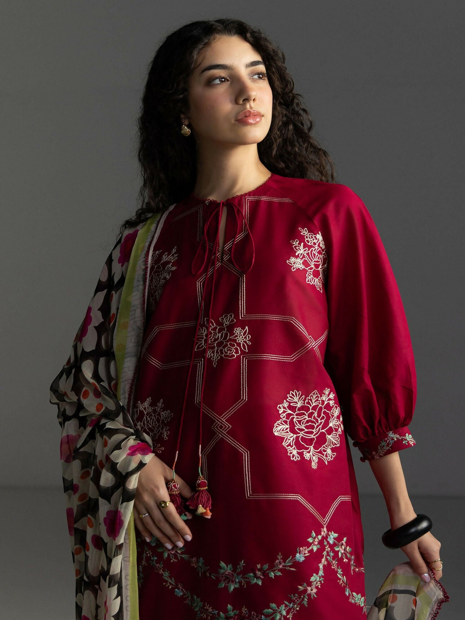 COCO by Zara Shahjahan Lawn'26 Embroidered Unstitched 3-Piece Suit-Rivae-1B