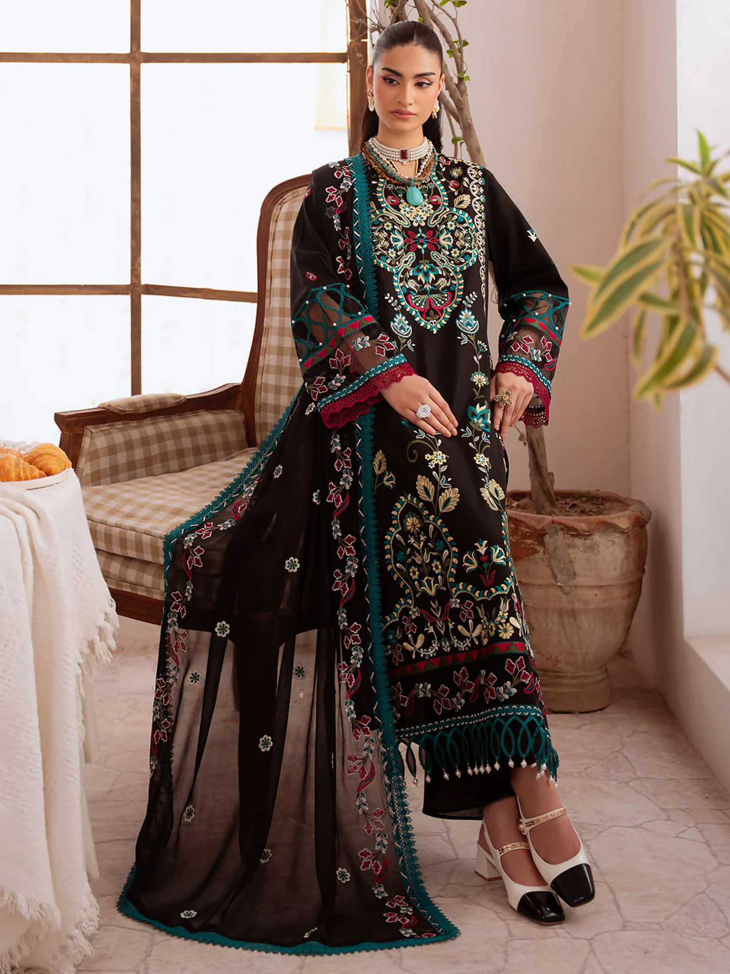 Mahnur Shanaya Lawn Embroidered Stitched 3-Piece Suit-SN-08