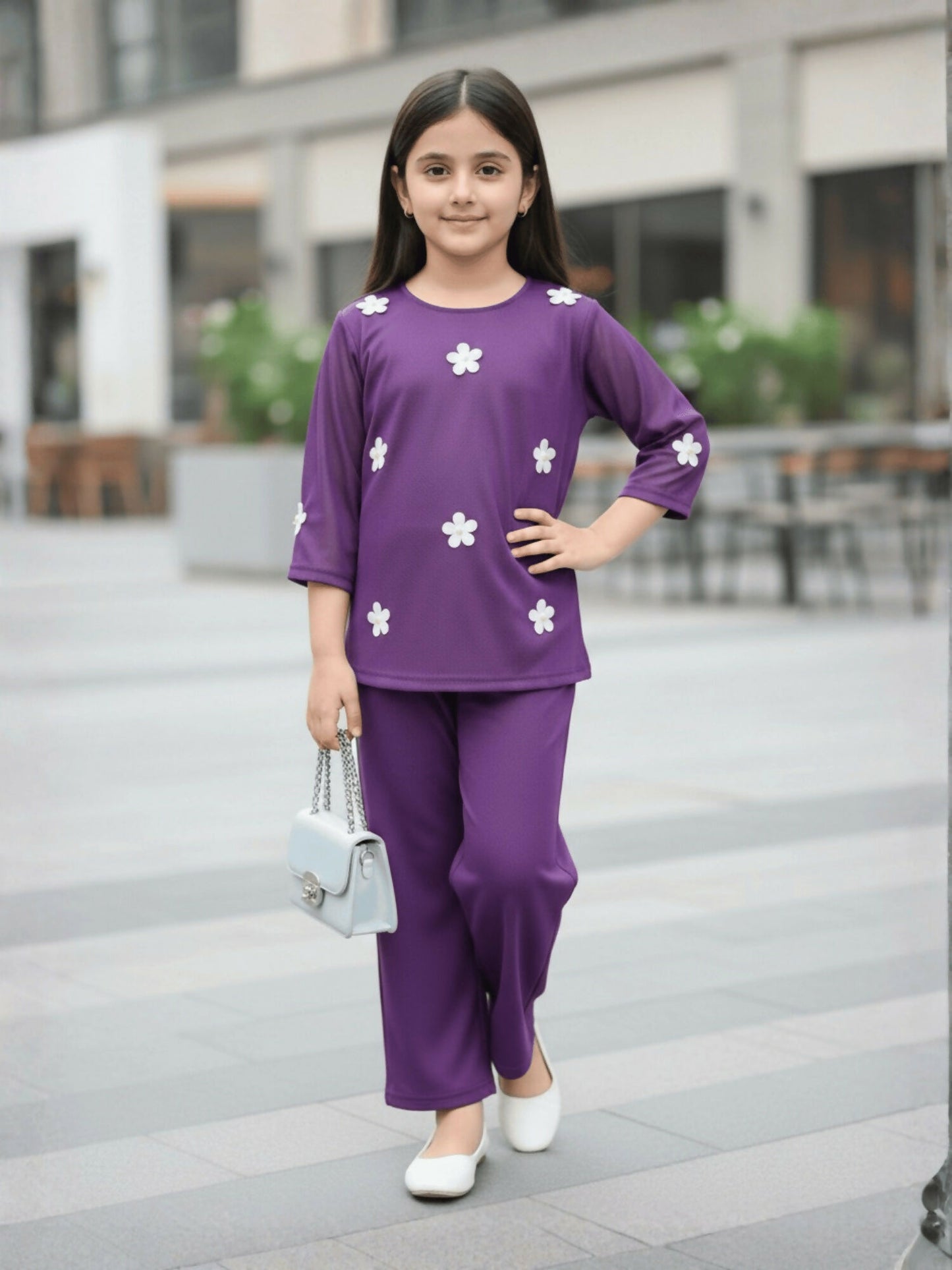 Velvour Girls Cotton Printed Co-Ord Set-VG194-B
