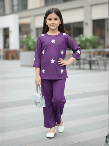 Velvour Girls Cotton Printed Co-Ord Set-VG194-B