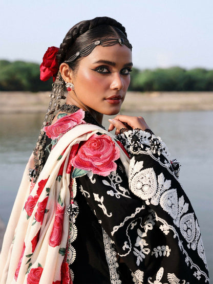 Hussain Rehar Karandi'25 Embroidered Unstitched 3-Piece-Rose