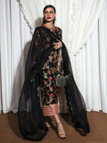 Hussain Rehar Basic Not Basic 3 Raw Silk Embellished Stitched 3-Piece Suit-Inky