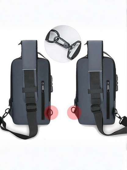 Funky's Plain Smart Usb Charging Large Storage Shoulder Bag-14691