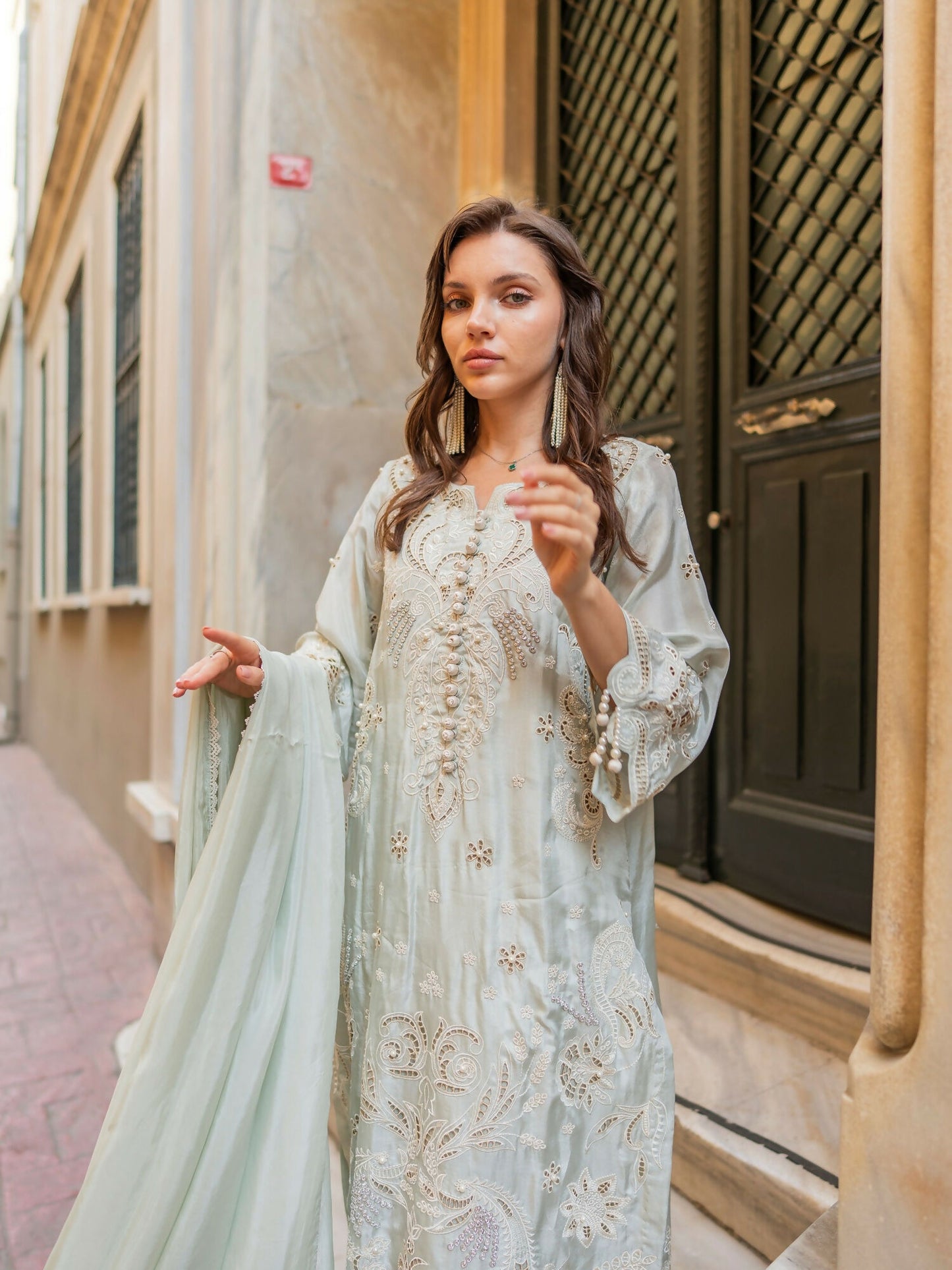 Farooq Hameed Studio EiD Collection'26 Pure Silk Embroidered Stitched 3-Piece Suit-Ira