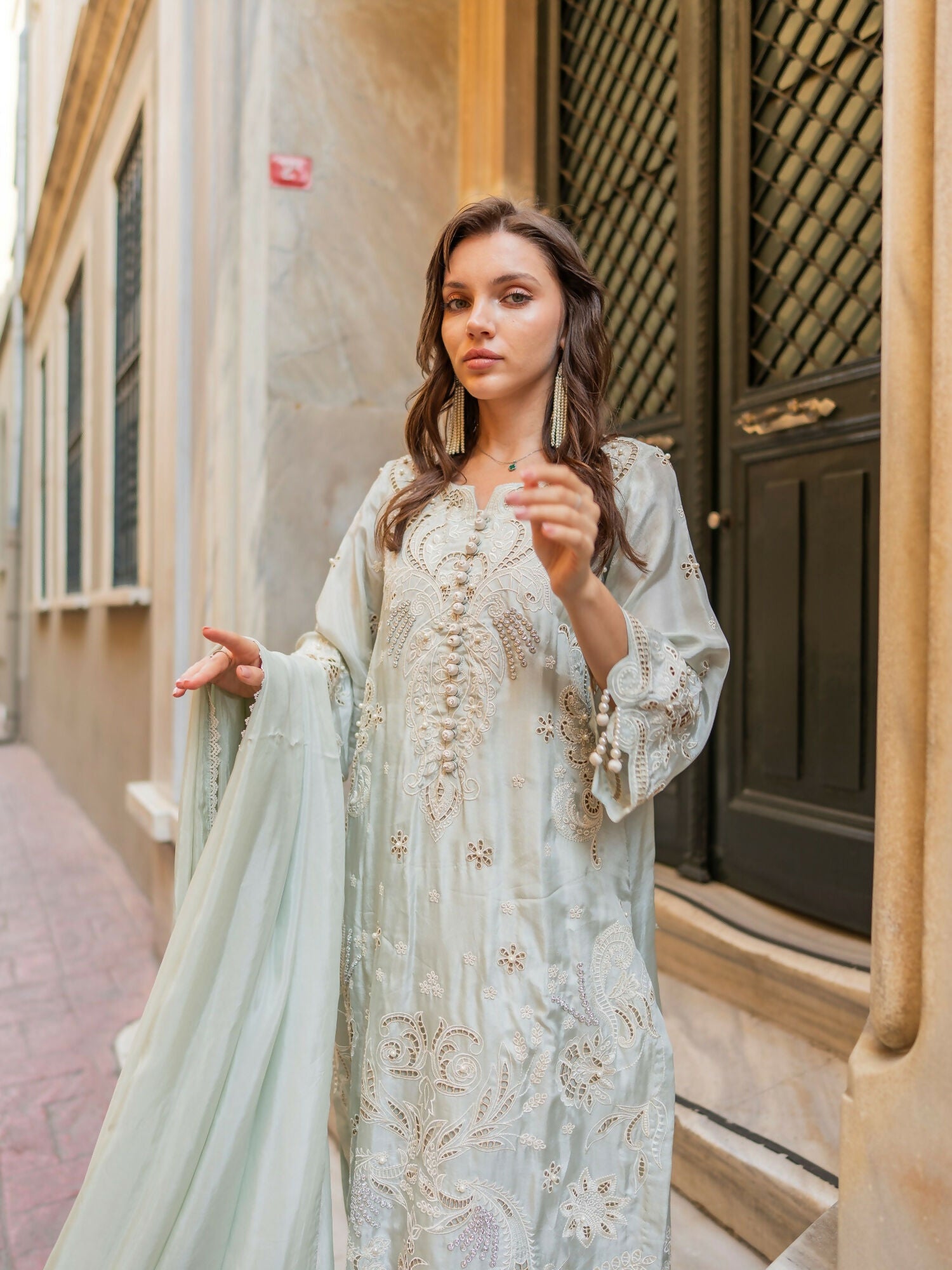 Farooq Hameed Studio EiD Collection'26 Pure Silk Embroidered Stitched 3-Piece Suit-Ira