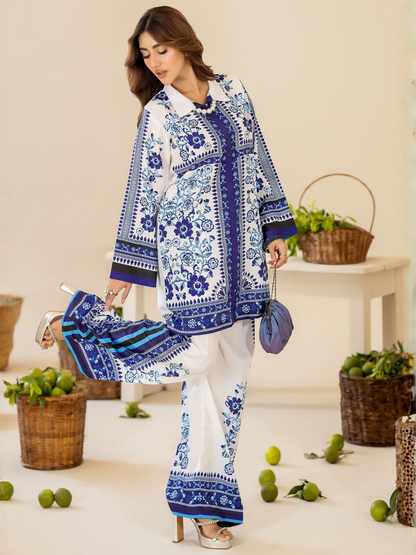 Panache Apparel Crepe De Luxe Crepe Printed Co-Ord Set-Oriel