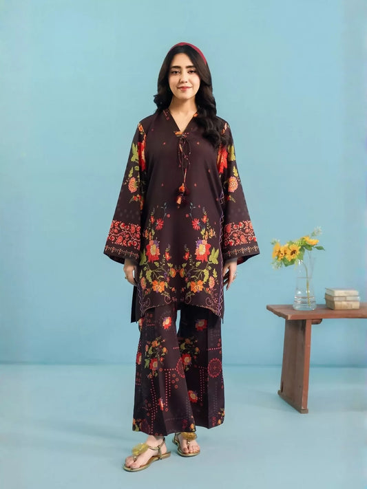 Panache Apparel Dear Summer Silk Lawn Printed Co-Ord Set-Bloom Craft