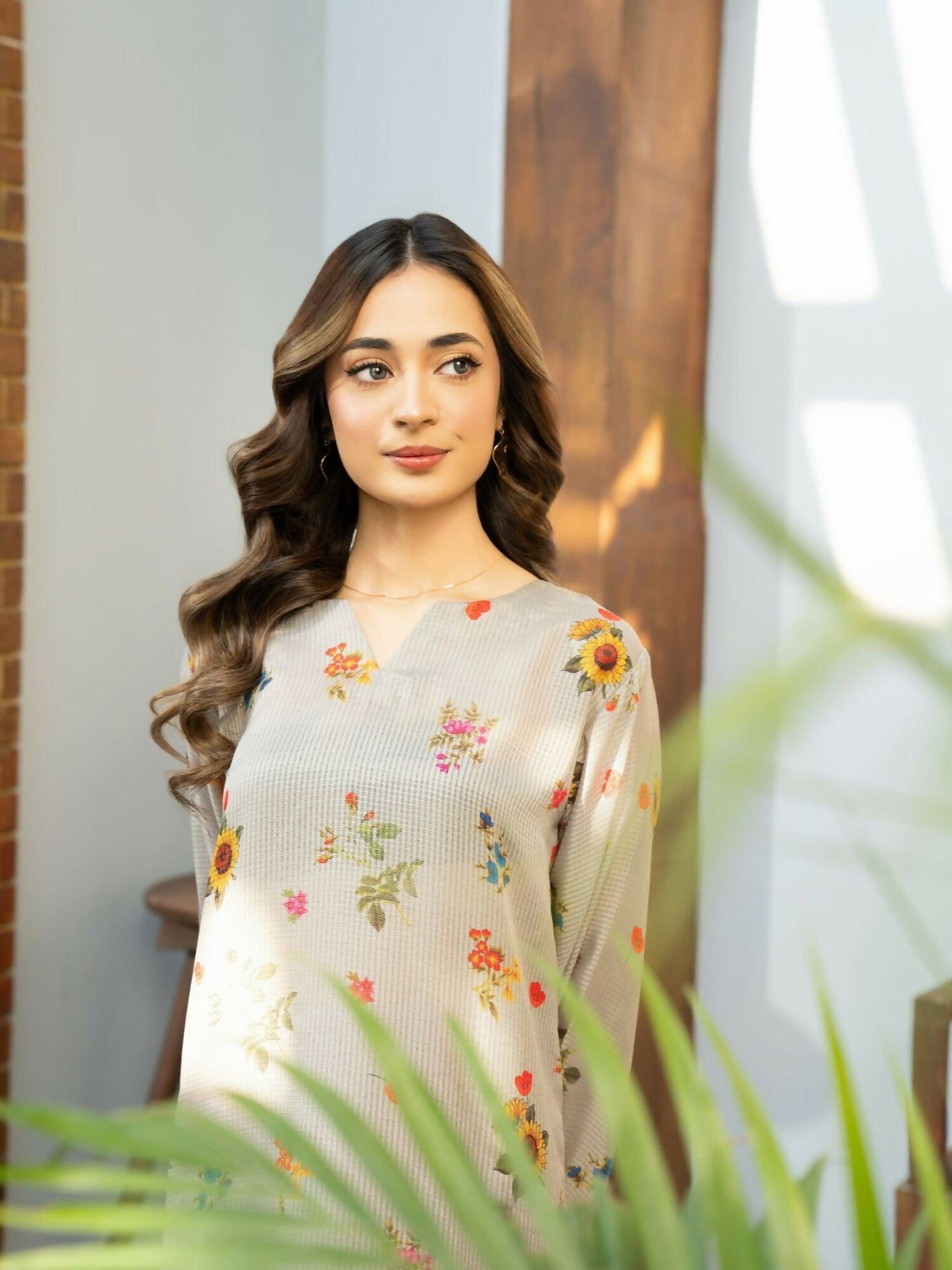 Panache Apparel Dobby Lawn Printed Stitched Suit-Lume