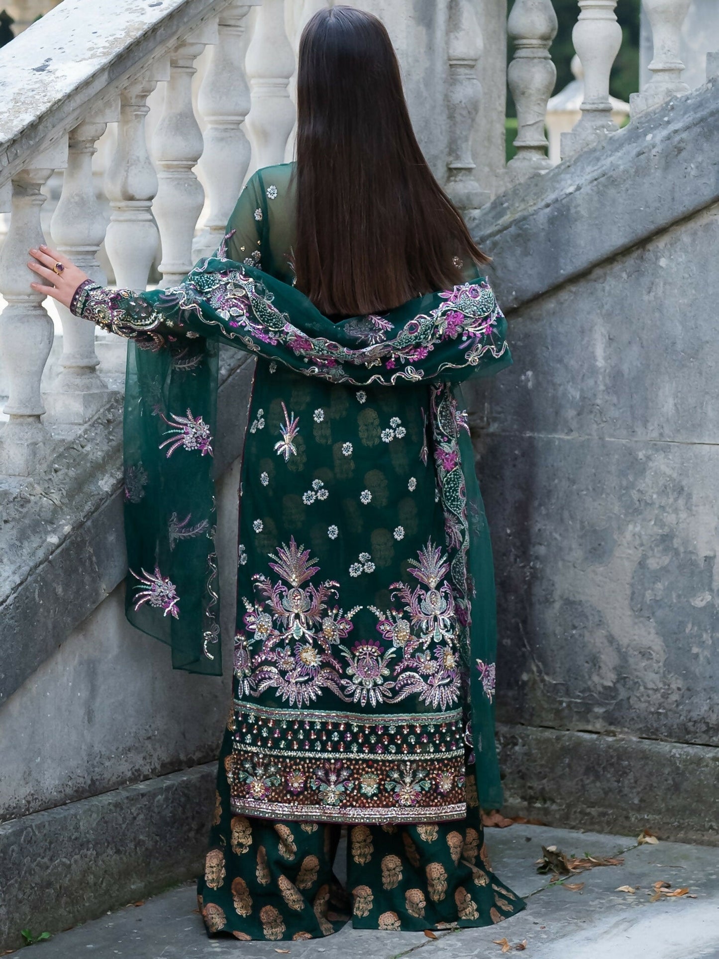 Shiza Hassan Lillian Wedding Formals Net Embellished Stitched 3-Piece Suit-Regalia