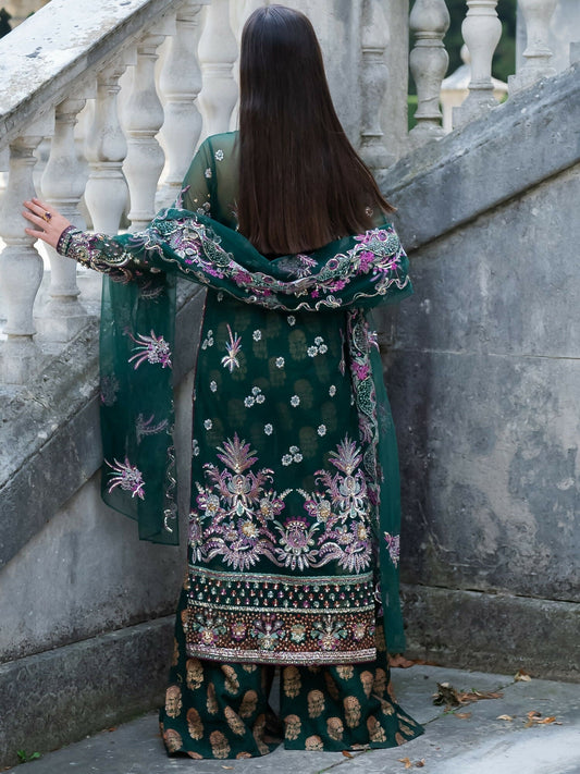 Shiza Hassan Lillian Wedding Formals Net Embellished Stitched 3-Piece Suit-Regalia