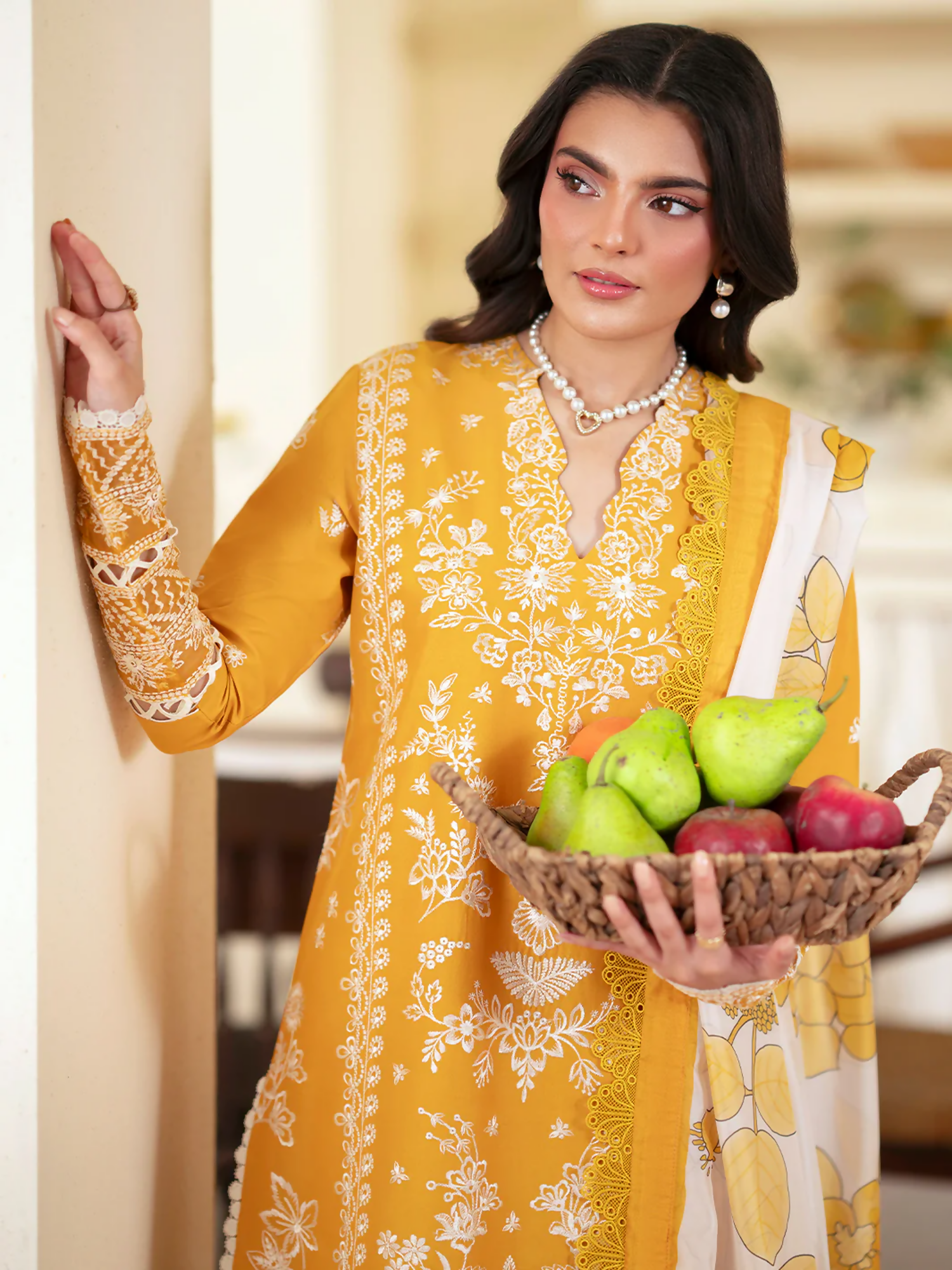 Mahnur Ember Lawn Embroidered Stitched 3-Piece Suit-EM-013
