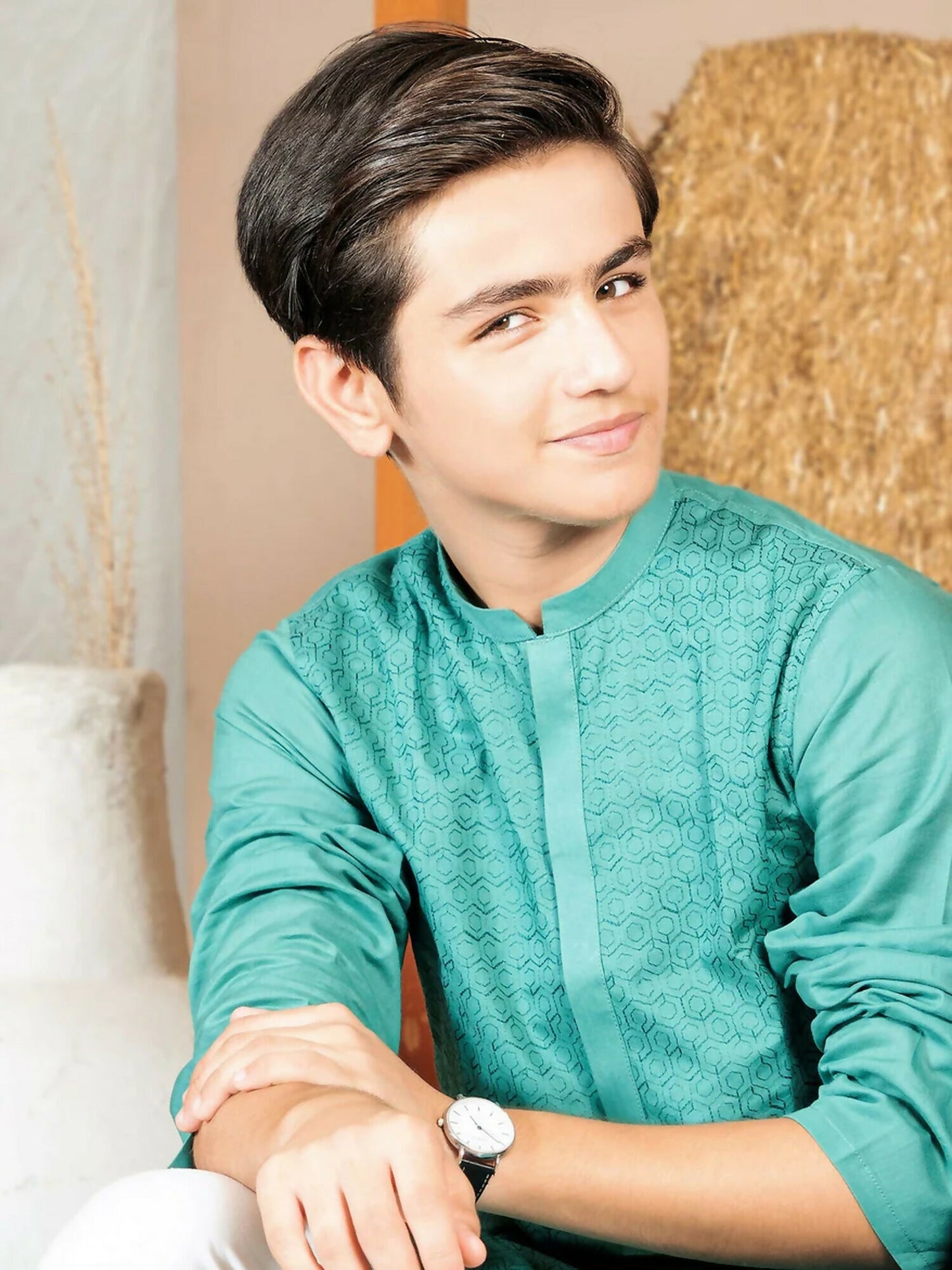Velvour Boys Cotton Embroidered Stitched Kurta-VB157