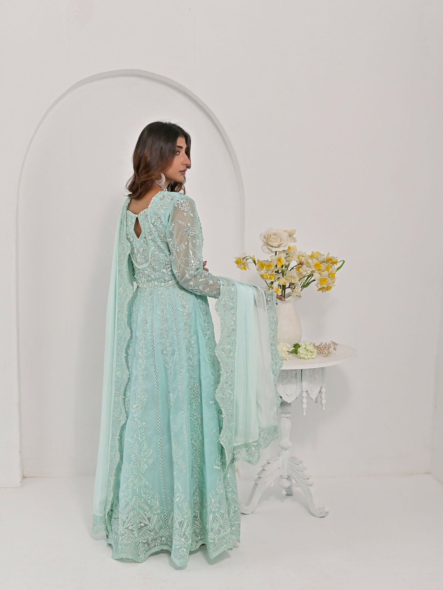 Farooq Hameed Studio Pariza Lux Festive'25 Organza Embroidered Stitched 3-Piece Suit-Aahana