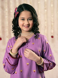 Velvour Girls Cotton Embroidered Stitched 2-Piece Suit-VG180-B