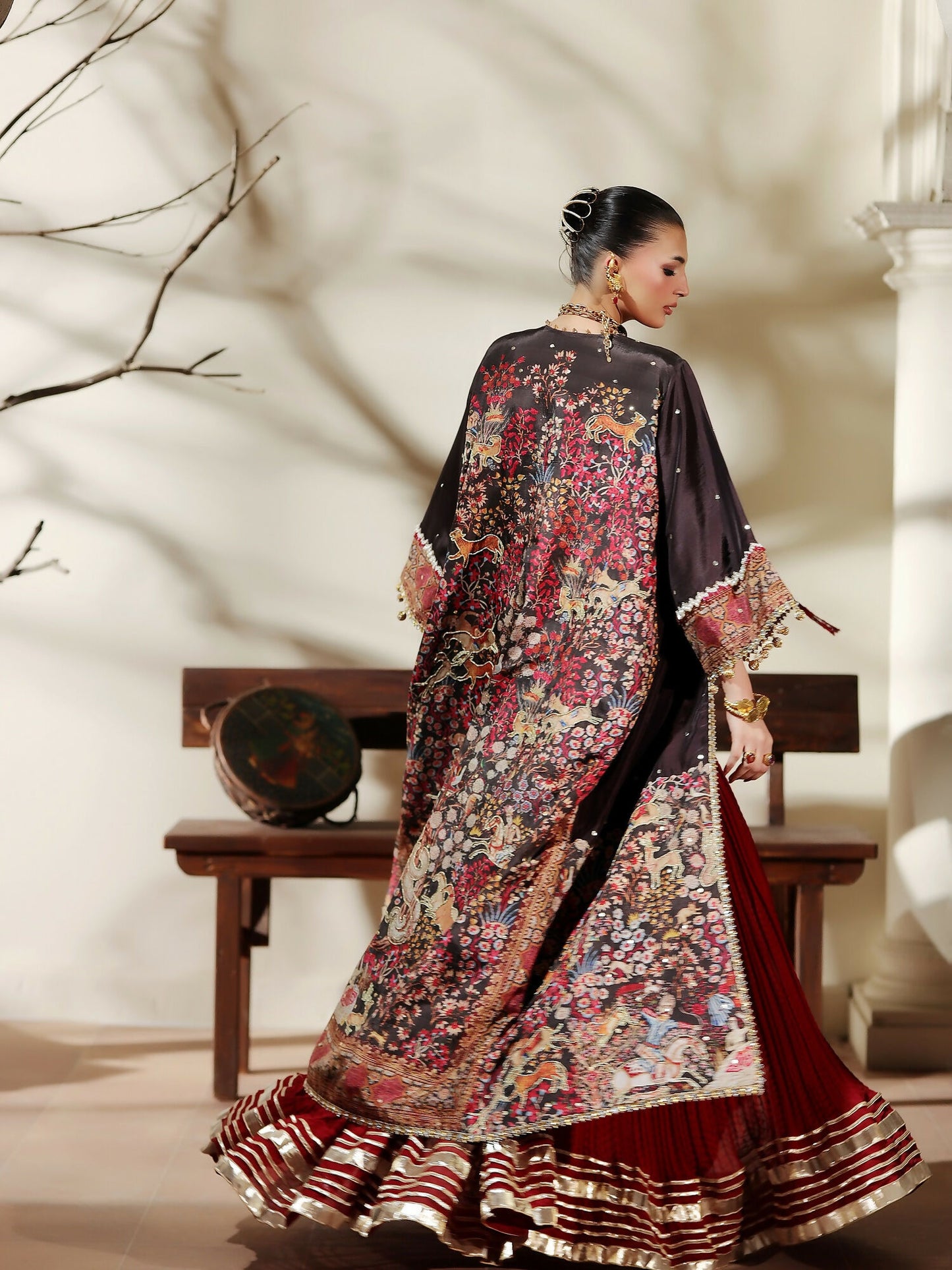 Shiza Hassan The Royal Affair Tusser Silk Embellished Pishwas-Eternal Empress