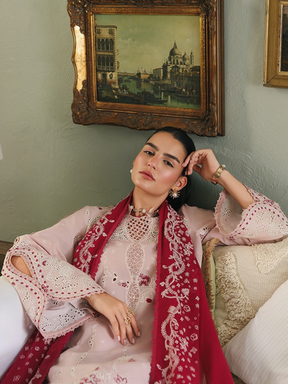 Qalamkar Qline Lawn Drop-1 Embroidered Unstitched 3-Piece Suit-RP-09-Reyna