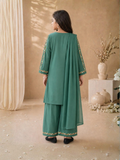 Green Lumira Cotton Embroidered Stitched 3-Piece Suit-Zoe Green