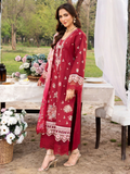 Red-Chandan Nagri Lawn Embroidered Stitched 3-Piece Suit-Laleh Rose