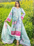 Blue-Chandan Nagri Cotton Embroidered Stitched 3-Piece Suit-Daisy