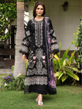 Black-Chandan Nagri Lawn Cotton Embroidered Stitched 3-Piece Suit-Zara Mist 