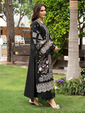 Black-Chandan Nagri Lawn Cotton Embroidered Stitched 3-Piece Suit-Zara Mist 