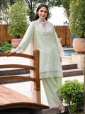 Mint Green-Chandan Nagri Lawn Cotton Embroidered Stitched 3-Piece Suit-Misey Pearl