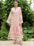 Pink-Chandan Nagri Lawn Cotton Embroidered Stitched 3-Piece Suit-Ashen Grace