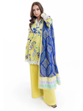 Yellow and Blue-Bonanza Satrangi Lawn Printed Unstitched 3-Piece Suit-WUSDPBS26LI1F7