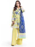 Yellow and Blue-Bonanza Satrangi Lawn Printed Unstitched 3-Piece Suit-WUSDPBS26LI1F7