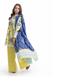 Yellow and Blue-Bonanza Satrangi Lawn Printed Unstitched 3-Piece Suit-WUSDPBS26LI1F7