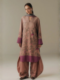 Pink-Coco By Zara Shahjahan Linen Printed Unstitched 3-Piece Suit-Sienna Field-4B