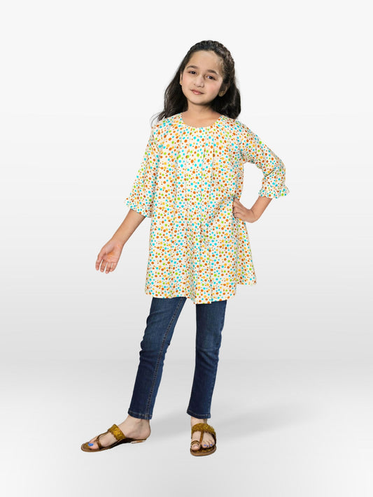 Velvour Girls Cotton Printed Stitched Tunic-VG92-B