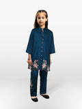 Velvour Girls Cotton Embroidered Stitched 2-Piece Suit- VG78-D