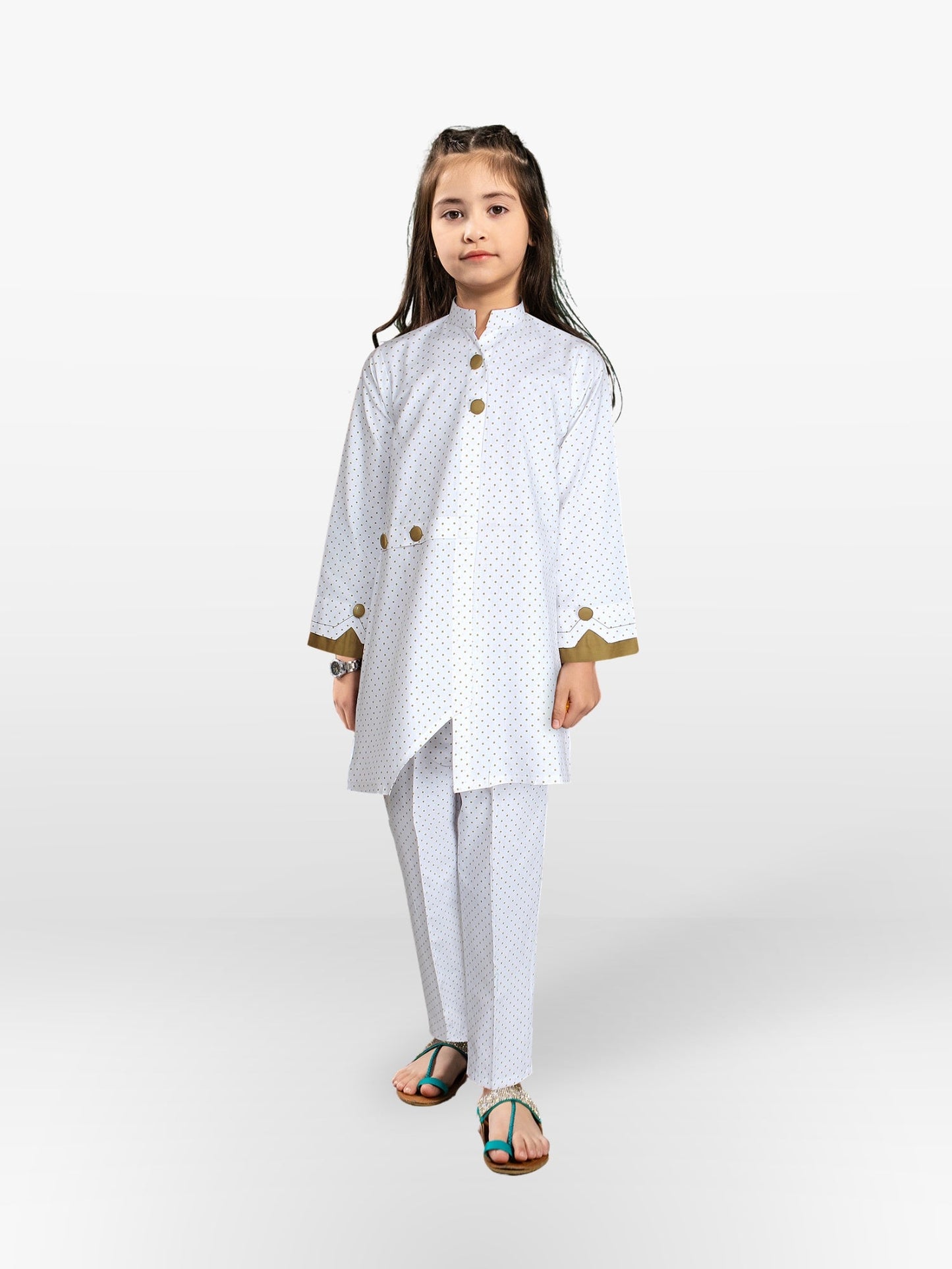 Velvour Girls Cotton Printed Stitched 2-Piece Suit-VG82-C