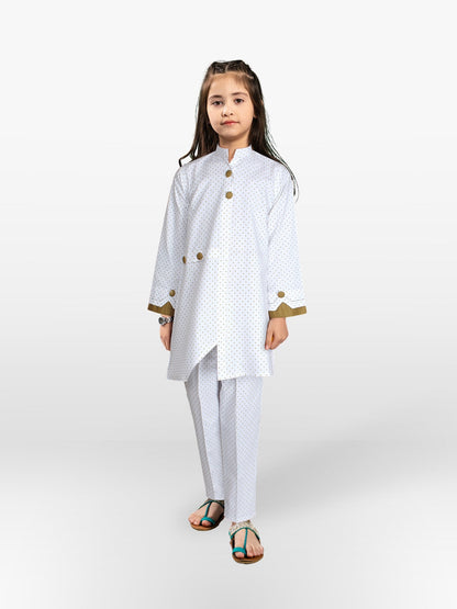 Velvour Girls Cotton Printed Stitched 2-Piece Suit-VG82-C