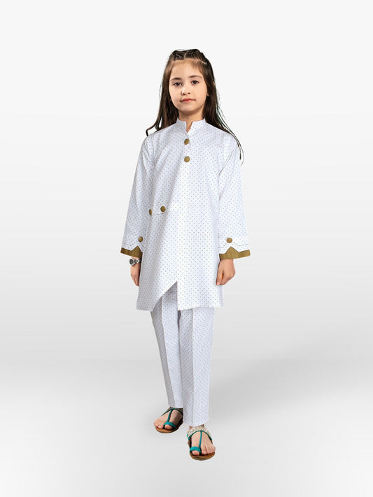 Velvour Girls Cotton Printed Stitched 2-Piece Suit-VG82-C