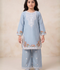 Lumira Cotton Embroidered Stitched 2-Piece Suit-Azure Bloom Kids